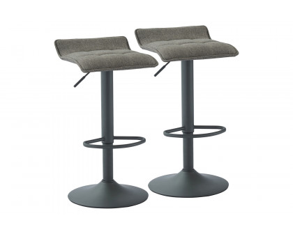 Worldwide Pluto Adjustable Air-Lift Stool Set of 2 - Gray/Gray