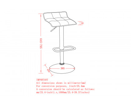 Worldwide Pluto Adjustable Air-Lift Stool Set of 2 - Gray/Gray