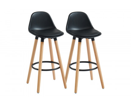 Worldwide Diablo 26" Counter Stool Set of 2 - Black/Natural