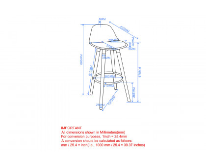 Worldwide Diablo 26" Counter Stool Set of 2 - Gray/Natural