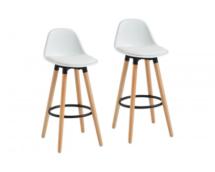 Worldwide Diablo 26" Counter Stool Set of 2 - White/Natural