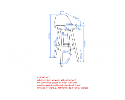 Worldwide Diablo 26" Counter Stool Set of 2 - White/Natural