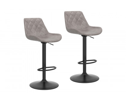 Worldwide Kansas Adjustable Air-Lift Stool Set of 2 - Vintage Gray/Black