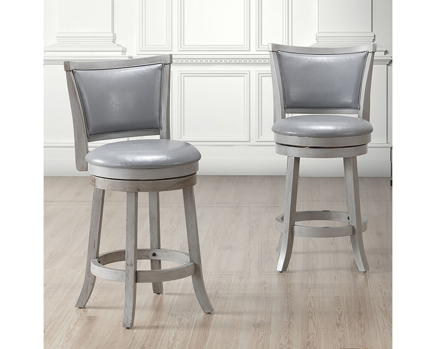 Worldwide - Rowan 26" Counter Stool with Swivel Set of 2 in Gray