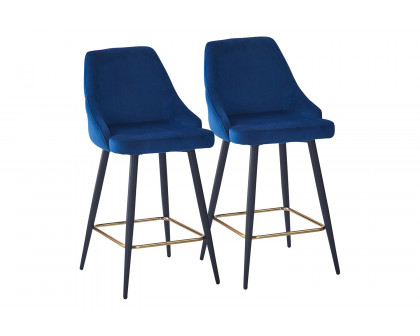 Worldwide™ Roxanne II 26" Counter Stool Set of 2 - Blue/Black