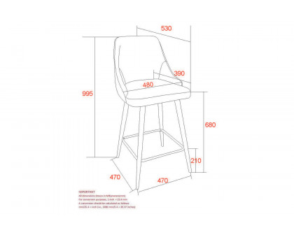 Worldwide™ Roxanne II 26" Counter Stool Set of 2 - Blue/Black