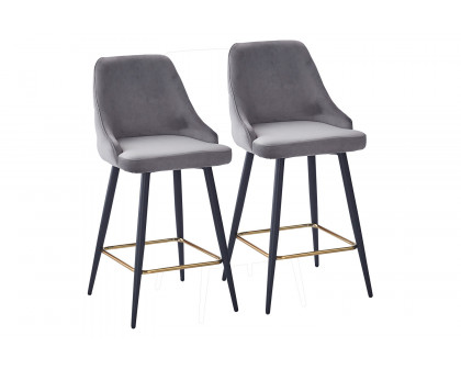 Worldwide Roxanne II 26" Counter Stool Set of 2 - Gray/Black