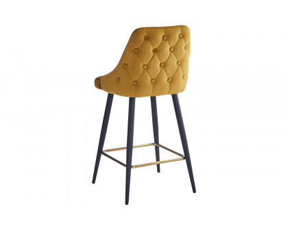 Worldwide™ Roxanne II 26" Counter Stool Set of 2 - Mustard/Black