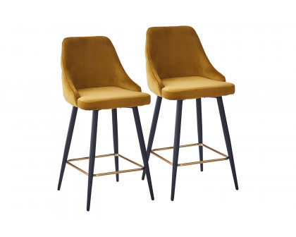 Worldwide™ Roxanne II 26" Counter Stool Set of 2 - Mustard/Black