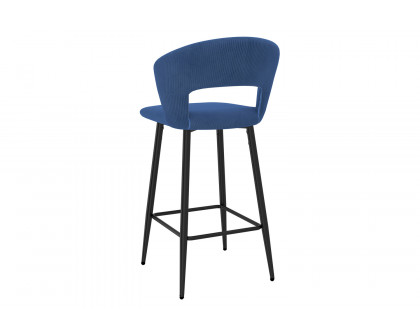 Worldwide Camille 26" Counter Stool Set of 2 - Blue/Black