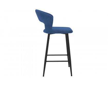 Worldwide Camille 26" Counter Stool Set of 2 - Blue/Black