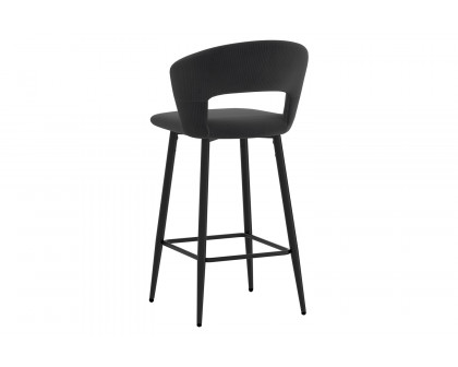 Worldwide Camille 26" Counter Stool Set of 2 - Charcoal/Black