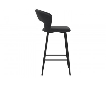 Worldwide Camille 26" Counter Stool Set of 2 - Charcoal/Black