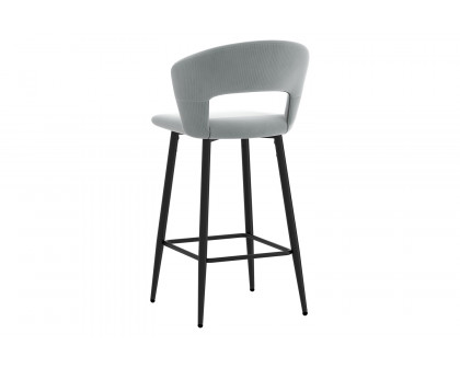 Worldwide Camille 26" Counter Stool Set of 2 - Light Gray/Black