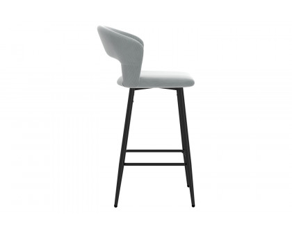 Worldwide Camille 26" Counter Stool Set of 2 - Light Gray/Black