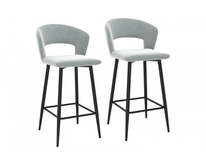 Worldwide Camille 26" Counter Stool Set of 2 - Light Gray/Black