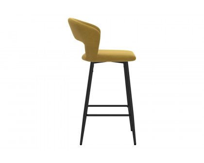 Worldwide Camille 26" Counter Stool Set of 2 - Mustard/Black