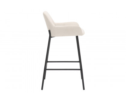 Worldwide Baily 26" Counter Stool Set of 2 - Beige/Black