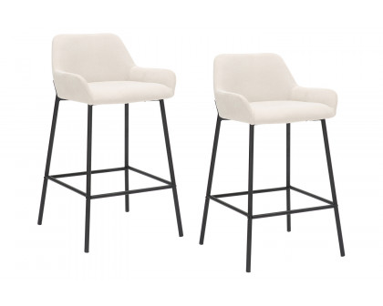 Worldwide Baily 26" Counter Stool Set of 2 - Beige/Black