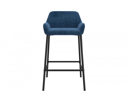 Worldwide Baily 26" Counter Stool Set of 2 - Blue/Black