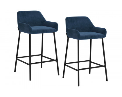 Worldwide Baily 26" Counter Stool Set of 2 - Blue/Black