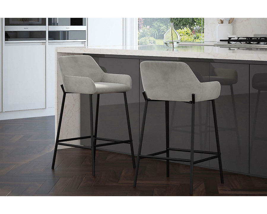 Worldwide Baily 26" Counter Stool Set of 2 - Gray/Black