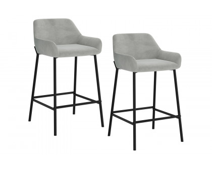 Worldwide Baily 26" Counter Stool Set of 2 - Gray/Black