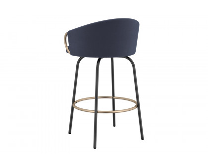 Worldwide Lavo 26" Counter Stool Set of 2 - Blue/Black/Aged Gold