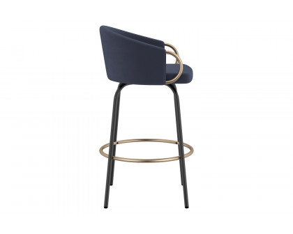 Worldwide Lavo 26" Counter Stool Set of 2 - Blue/Black/Aged Gold