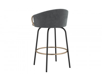 Worldwide Lavo 26" Counter Stool Set of 2 - Gray/Black/Aged Gold