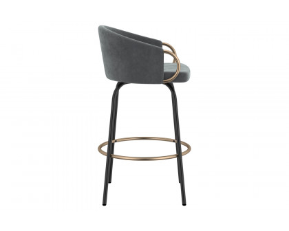 Worldwide Lavo 26" Counter Stool Set of 2 - Gray/Black/Aged Gold