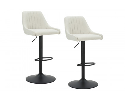 Worldwide Kron Adjustable Air-Lift Stool Set of 2 - Beige/Black