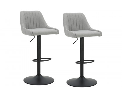 Worldwide™ Kron Adjustable Air-Lift Stool Set of 2 - Gray/Black