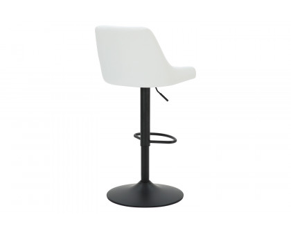 Worldwide Kron Adjustable Air-Lift Stool Set of 2 - White/Black