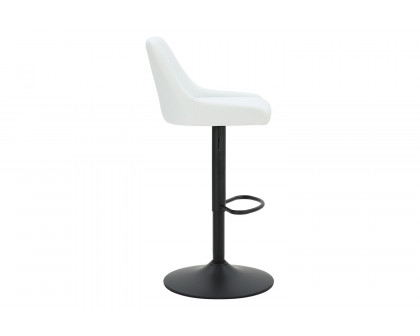 Worldwide Kron Adjustable Air-Lift Stool Set of 2 - White/Black