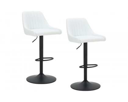 Worldwide Kron Adjustable Air-Lift Stool Set of 2 - White/Black