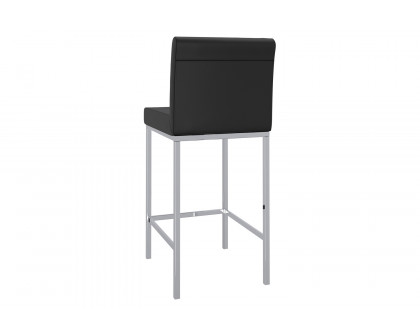 Worldwide™ Porto 26" Counter Stool Set of 2 - Black/Chrome