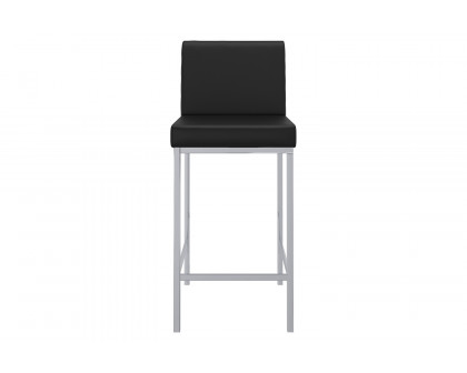 Worldwide™ Porto 26" Counter Stool Set of 2 - Black/Chrome