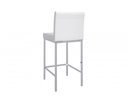 Worldwide™ Porto 26" Counter Stool Set of 2 - White/Chrome