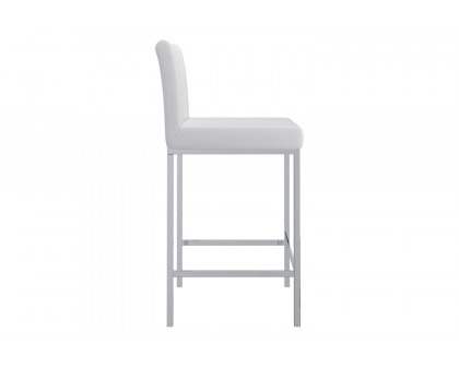 Worldwide™ Porto 26" Counter Stool Set of 2 - White/Chrome