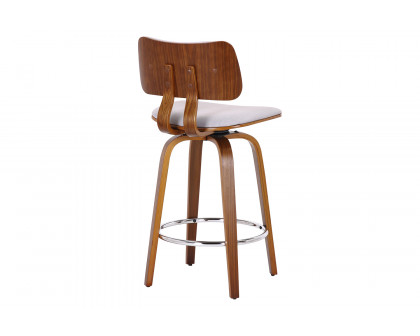 Worldwide™ Zuni 26" Counter Stool with Swivel - Gray/Walnut