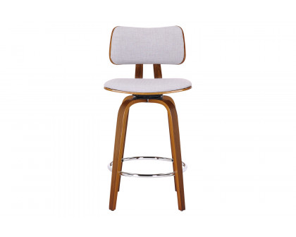 Worldwide™ Zuni 26" Counter Stool with Swivel - Gray/Walnut