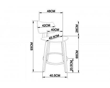 Worldwide™ Zuni 26" Counter Stool with Swivel - Gray/Walnut