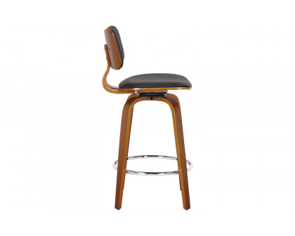 Worldwide™ Zuni 26" Counter Stool with Swivel - Black/Walnut