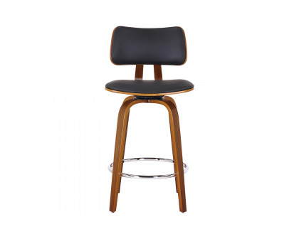 Worldwide™ Zuni 26" Counter Stool with Swivel - Black/Walnut