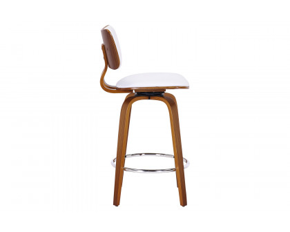 Worldwide™ Zuni 26" Counter Stool with Swivel - White/Walnut