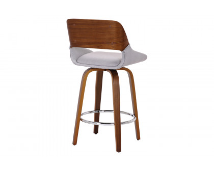 Worldwide Hudson 26" Counter Stool with Swivel - Gray/Walnut