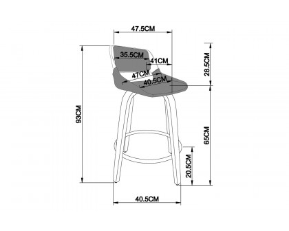 Worldwide Hudson 26" Counter Stool with Swivel - Gray/Walnut