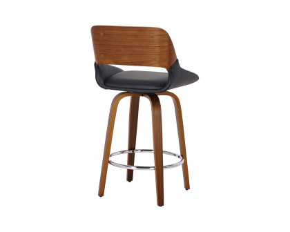 Worldwide Hudson 26" Counter Stool with Swivel - Black/Walnut