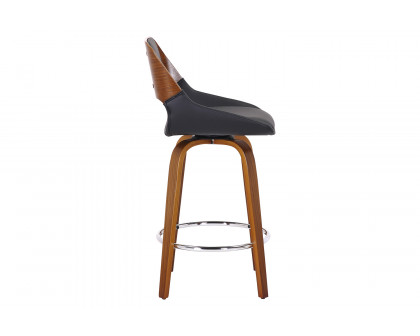 Worldwide Hudson 26" Counter Stool with Swivel - Black/Walnut